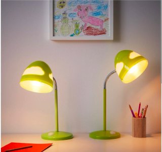 Coppia lampade "die Blaume" verde acido ironiche