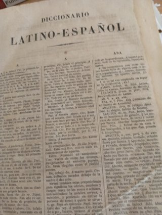 Diccionario Latín castellano del siglo XIX.