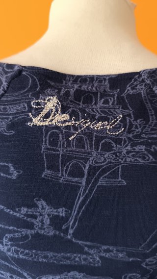 Vestido Desigual Azul Estampado Talla M