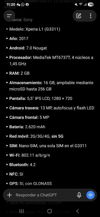 Sony Xperia L1 Negro Libre