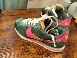 Zapatillas Nike Cortez Verde y Rosa