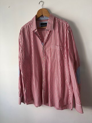 Camisa Cortefiel Rayas Rojas Talla XXL