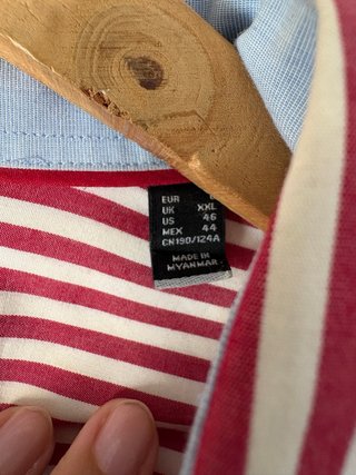 Camisa Cortefiel Rayas Rojas Talla XXL