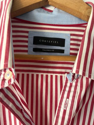 Camisa Cortefiel Rayas Rojas Talla XXL