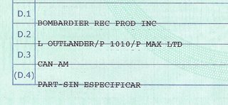 Quad Can-Am Outlander 1000 Negro/Blanco