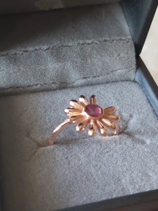 Anillo Flor Rodolita Oro Rosa Inspiración G-Dragon