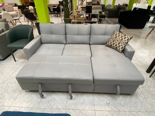 REBAJA Sofá cama gris tela con arcón