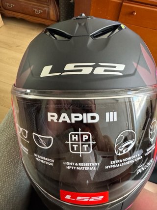 Casco LS2 Rapid II Negro y Rosa