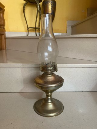 Lámpara de gas antigua dorada