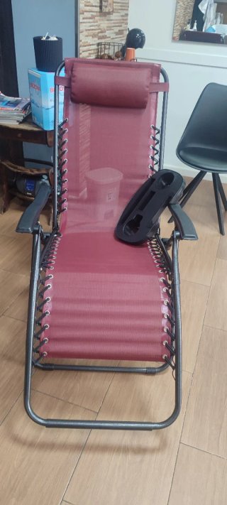 Silla reclinable playa negra y roja 2 unidades