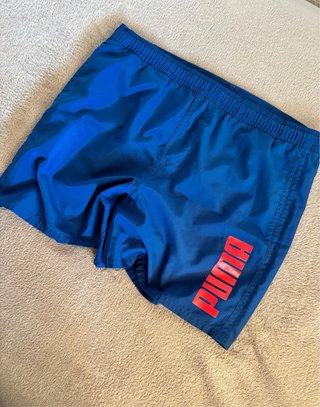PUMA Men's Classic Logo Swim Shorts – Navy Blue