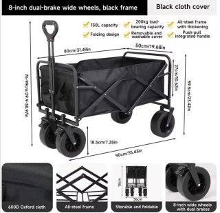 Precioso carro de playa plegable 150L