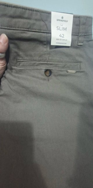 Pantalón Springfield Slim Verde Oliva Talla L