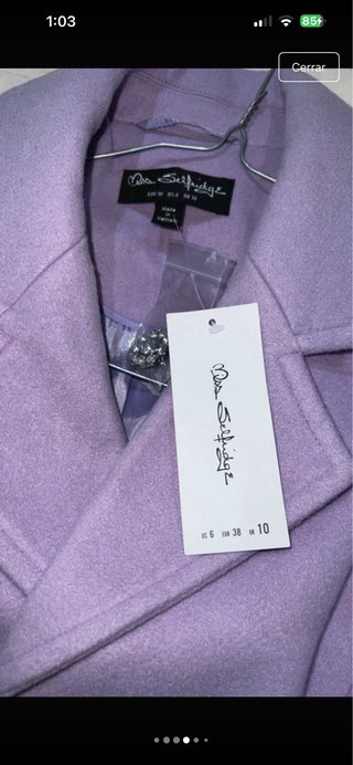 Abrigo largo lila Miss Selfridge