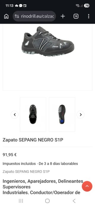 Zapatos Panter SP1 Punta Aluminio