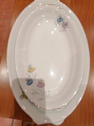 Sopera, bandeja y salsera vintage porcelana