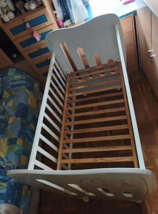 Cuna colecho madera con colchón sin usar