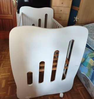 Cuna colecho madera con colchón sin usar