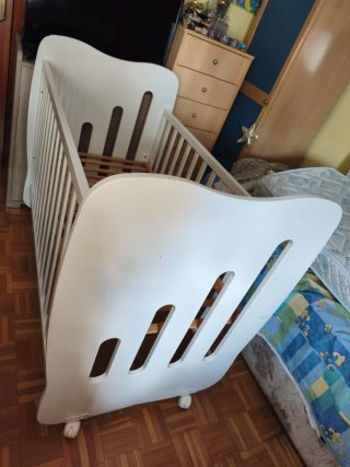 Cuna colecho madera con colchón sin usar