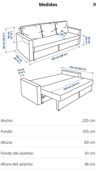 Sofá Cama FRIHETEN IKEA 3 Plazas Gris