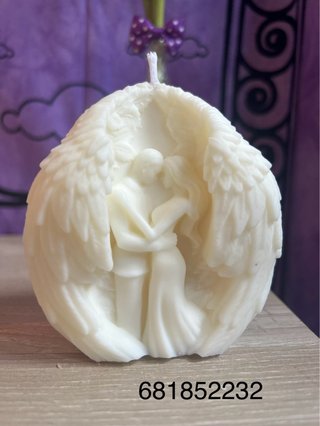 Vela de pareja con alas de ángel