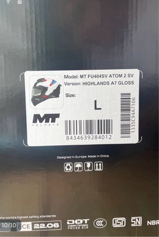 Casco Modular MT Atom 2 SV Highlands Talla L Nuevo