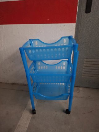 Estantería de plástico azul 3 niveles