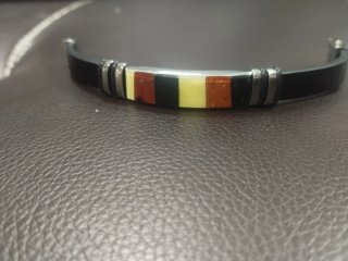 Pulsera Cuero y Ámbar