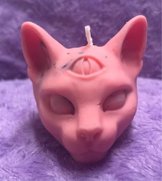 Vela Gato Rosa Bastet