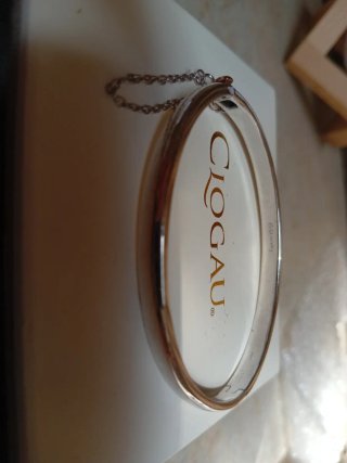 Pulsera Rígida Clogau "Cariad" - Plata y Oro Rosa