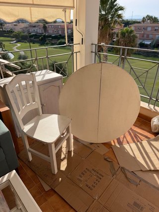 Mesa redonda extensible 1m + Silla