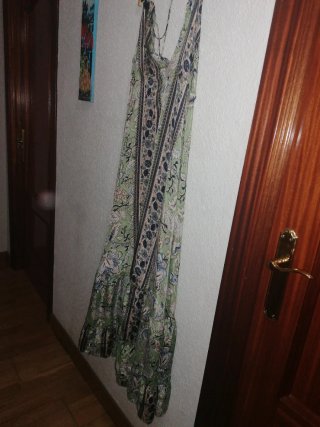 Vestido largo estampado espalda abierta