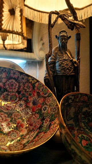 Lote 3 piezas porcelana china Macau vintage