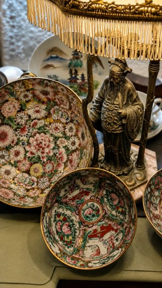Lote 3 piezas porcelana china Macau vintage