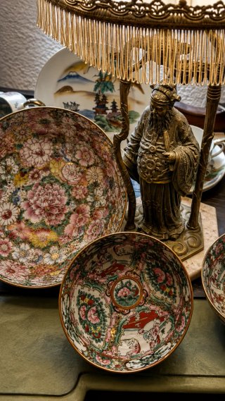 Lote 3 piezas porcelana china Macau vintage