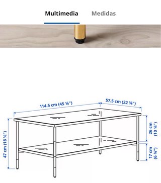 Mesa de centro Vidrio Negro IKEA ÄSPERÖD