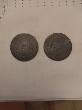 2 Monedas Perras Gordas 1890
