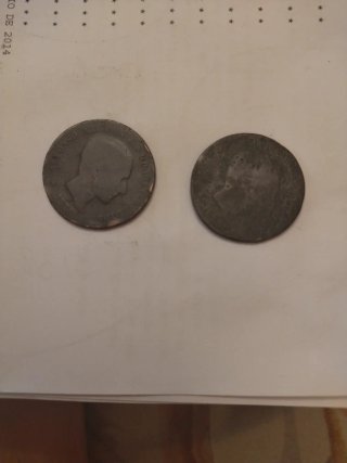 2 Monedas Perras Gordas 1890