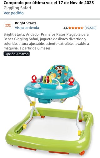 Andador correpasillos Bright Starts verde