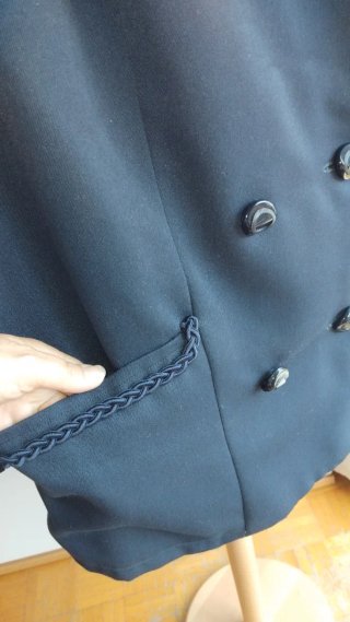 Blazer donna blu con cordoncino