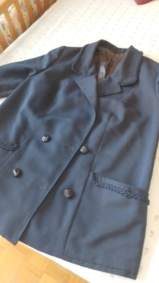 Blazer donna blu con cordoncino