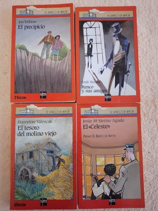 LOTE (VI) 20 LIBROS EL BARCO DE VAPOR (rojos)