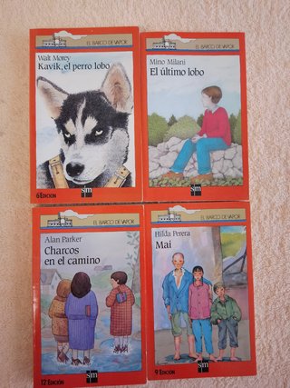 LOTE (VI) 20 LIBROS EL BARCO DE VAPOR (rojos)