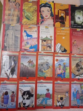 LOTE (VI) 20 LIBROS EL BARCO DE VAPOR (rojos)