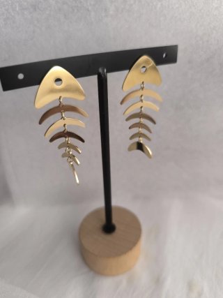 Pendientes Hueso de Pescado Dorados