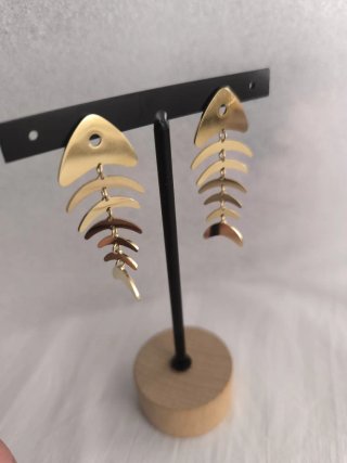 Pendientes Hueso de Pescado Dorados