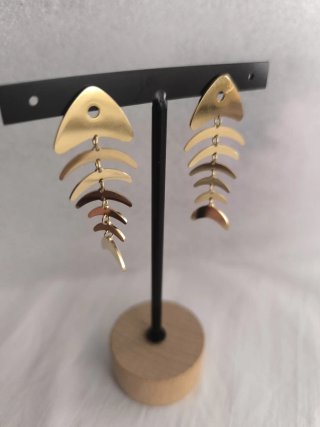 Pendientes Hueso de Pescado Dorados