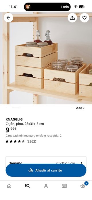 No negociable 4 Cajas de Madera Knagglig ikea