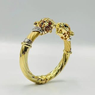 PULSERA RIGIDA 2 LEOPARDOS DE GRAZIELLA