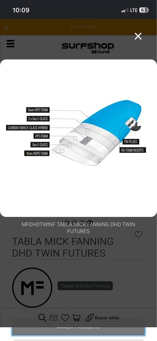 Tabla Surf Softboard Mick Fanning Kuma Fish 5´8″